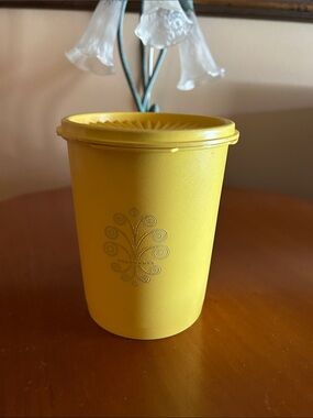 Vintage Tupperware Yellow Storage Container